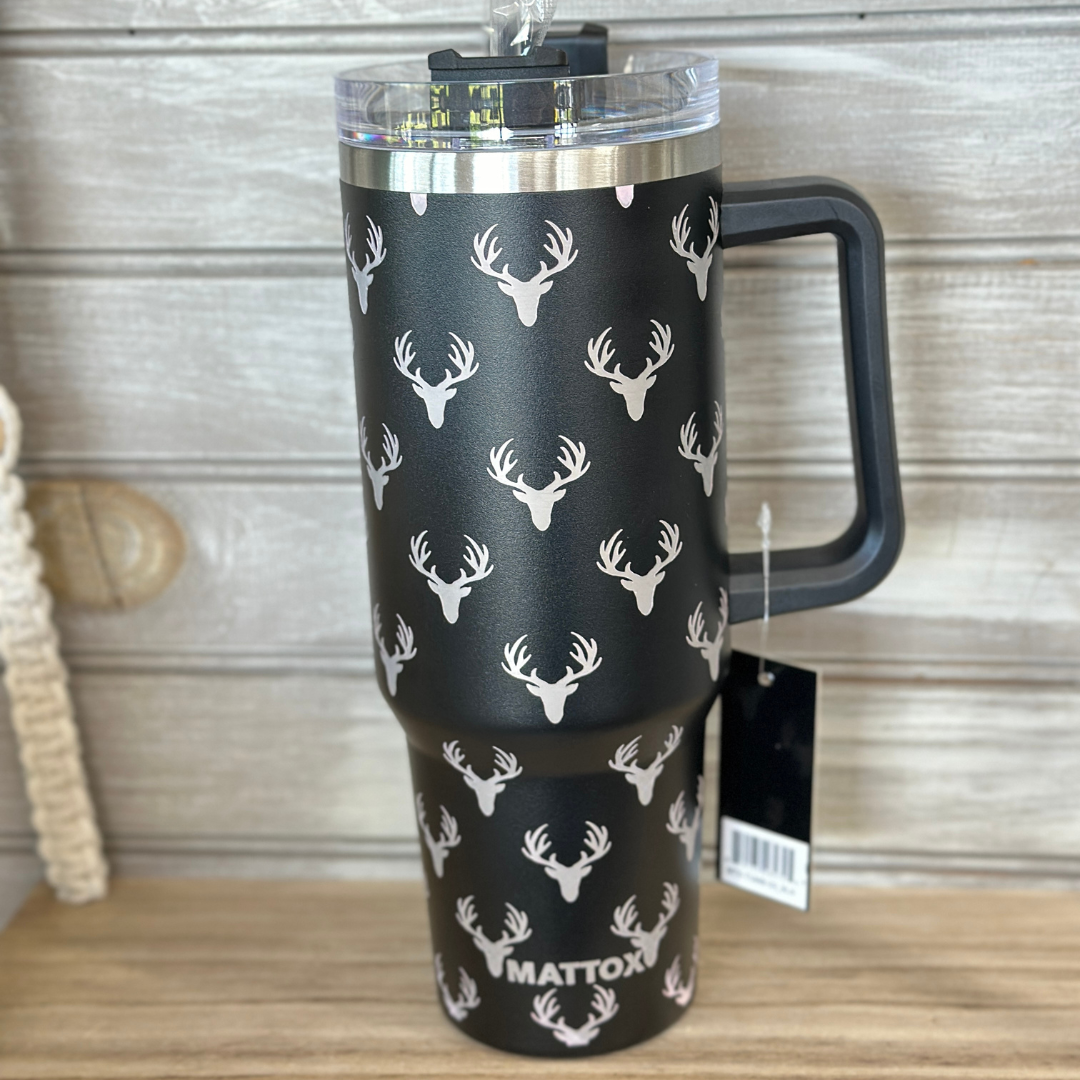 40oz Metallic/Black Deer Tumbler