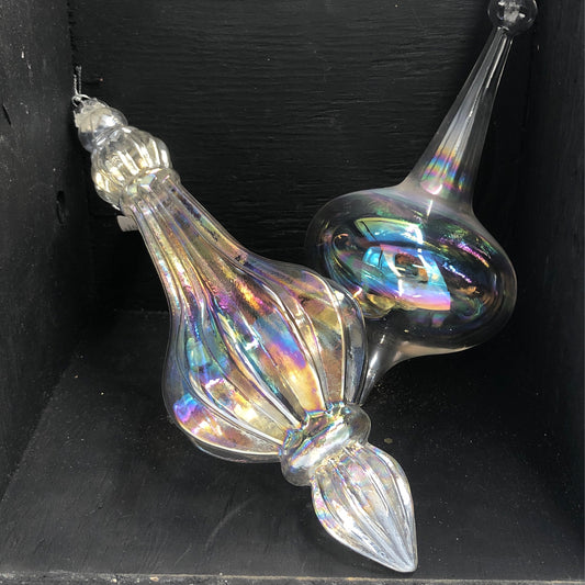 Fumed Glass Finial Ornament