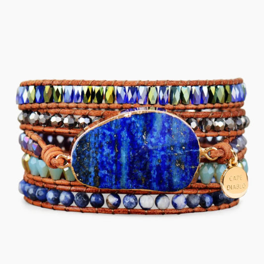 Cape Diablo Blue Ocean Lapis Lazuli Wrap Bracelet