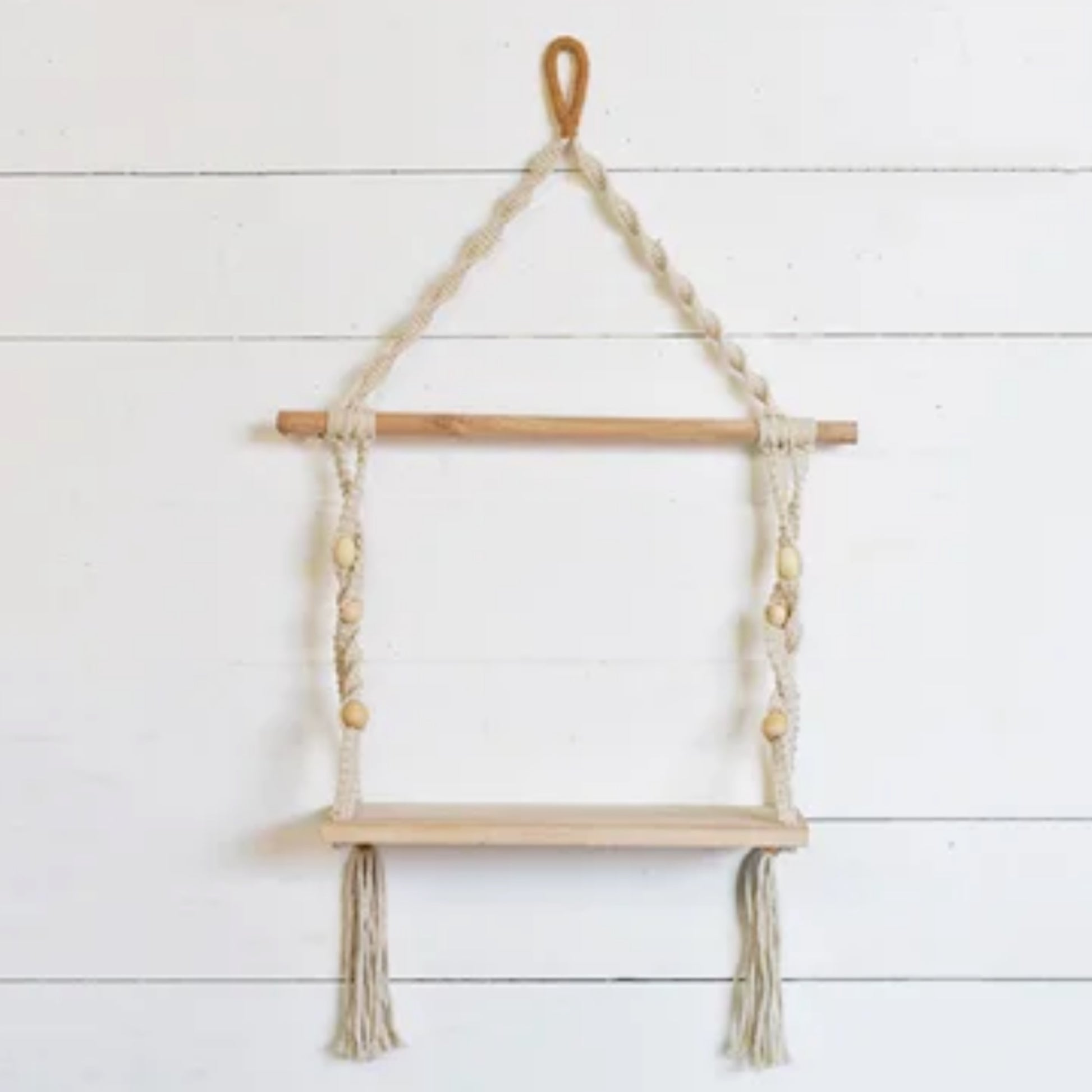 Hanging Wood & Rope Wall Decor