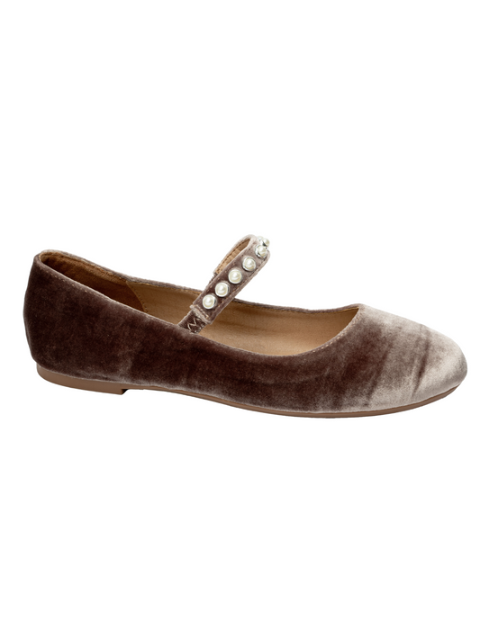 Corky's Tea Time Flats- Taupe Velvet