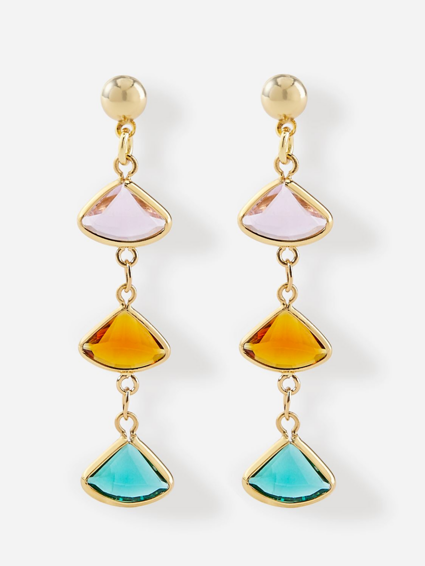 Colored Stones Drop Earrings