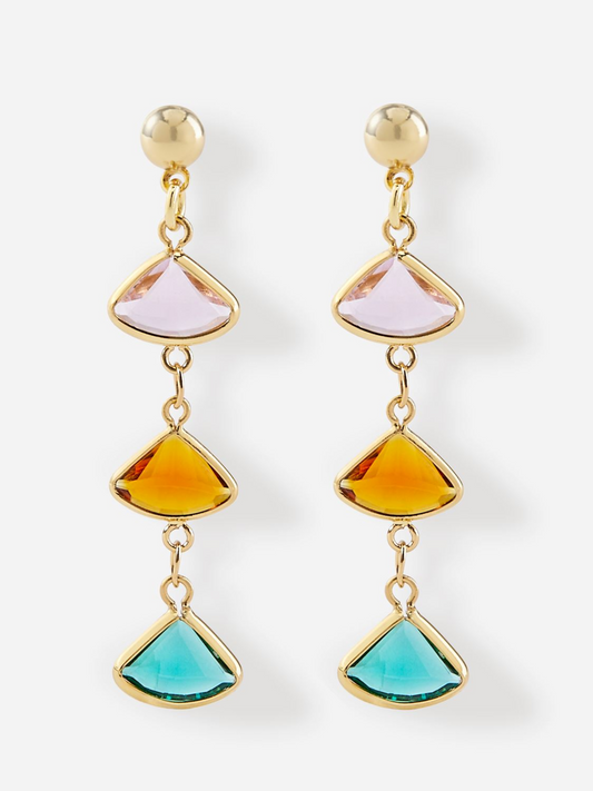 Colored Stones Drop Earrings