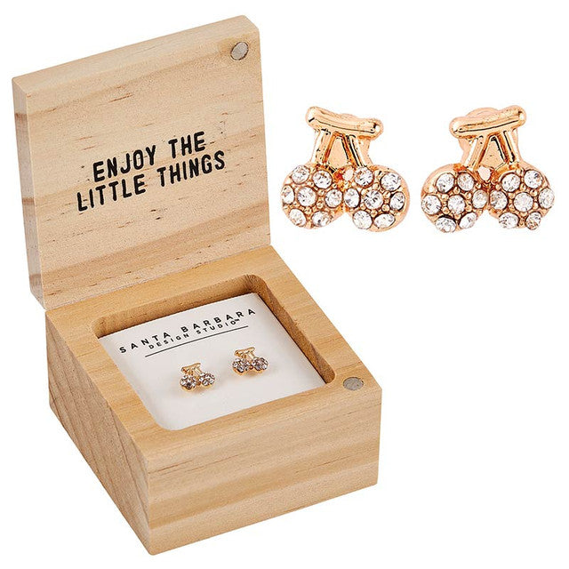 Stud Earrings In Wood Boxed Gift Set
