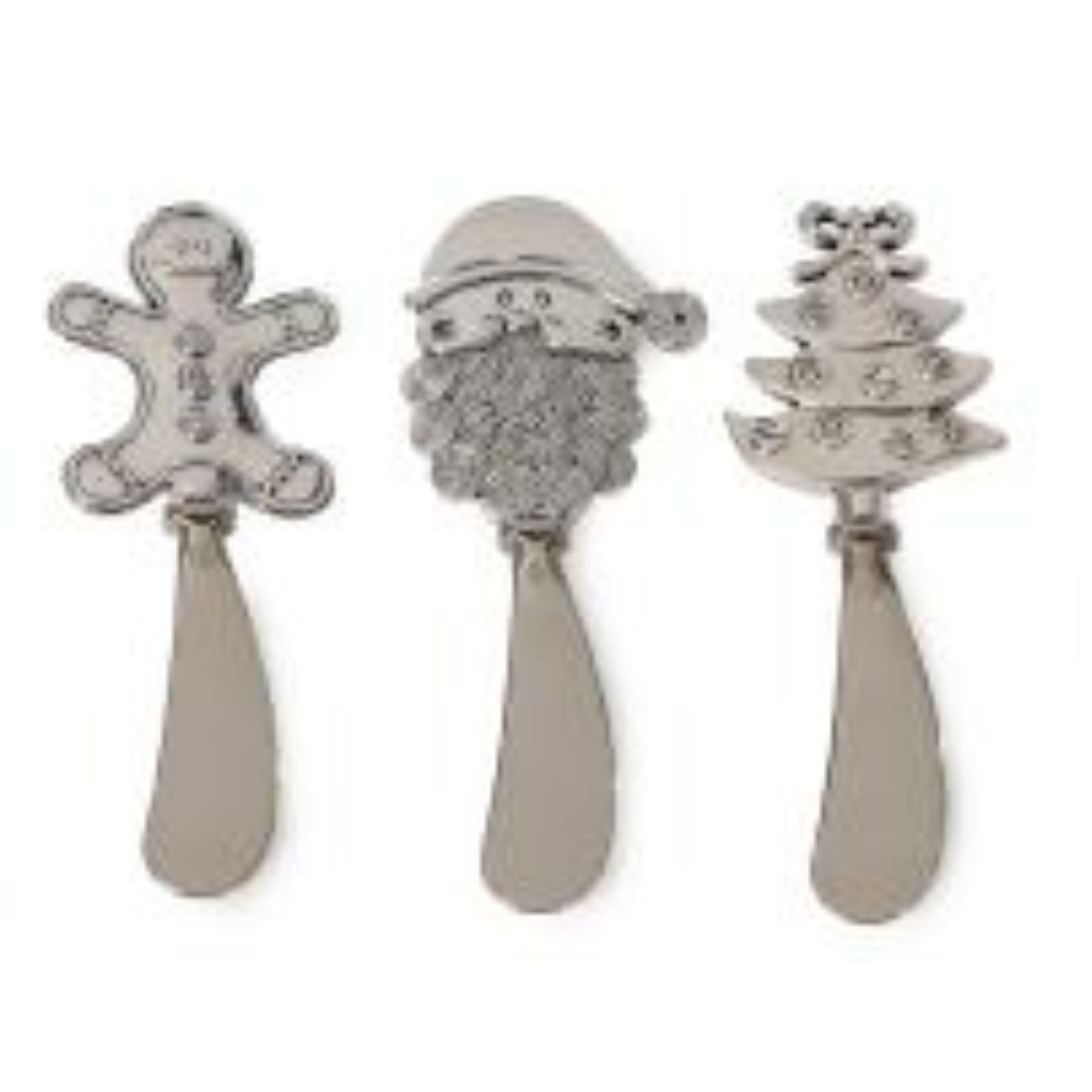 Stainless Steel Metal Christmas Spreaders Set of 3