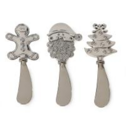 Stainless Steel Metal Christmas Spreaders Set of 3