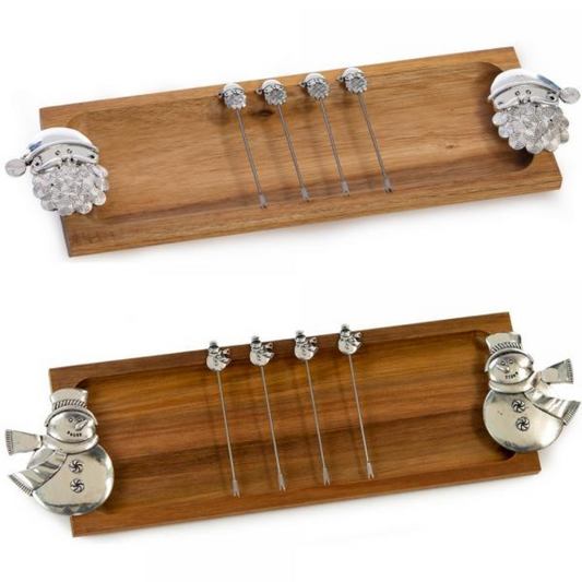 Foodie Bites Santa or Snowman Skewers & Tray