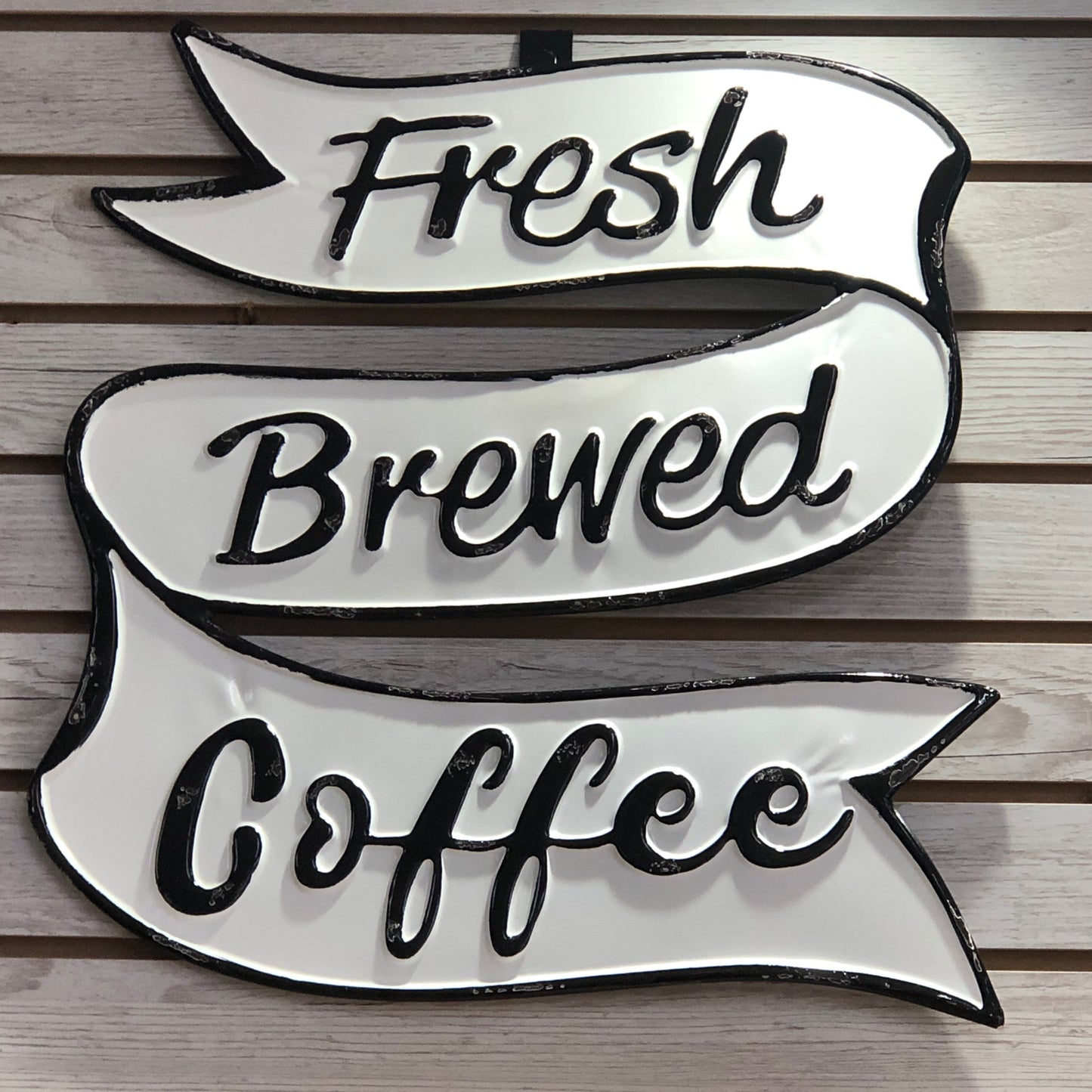 Fresh Brewed Coffee Metal Sign