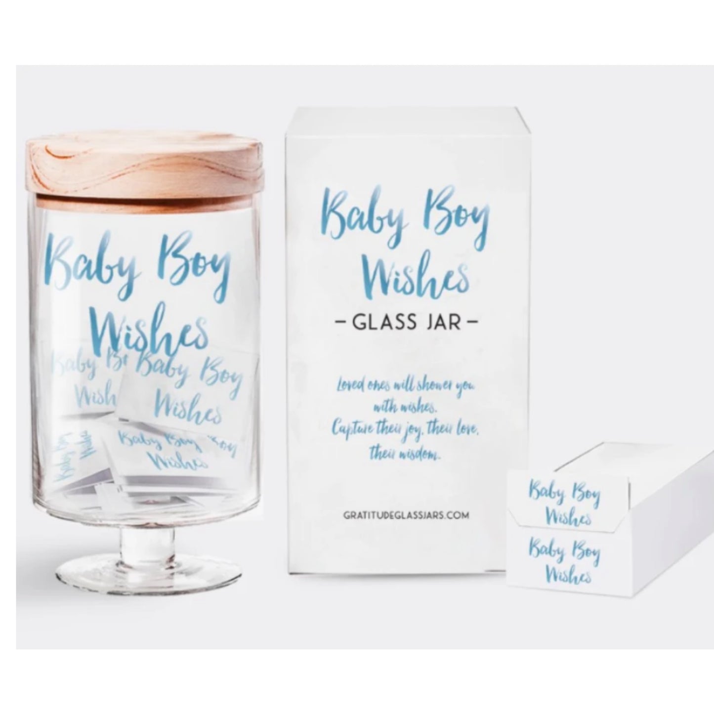 Baby Boy Wishes Gratitude Glass Jar