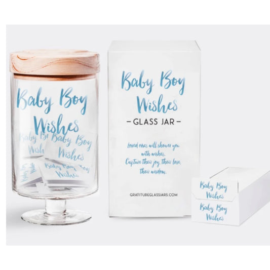 Baby Boy Wishes Gratitude Glass Jar