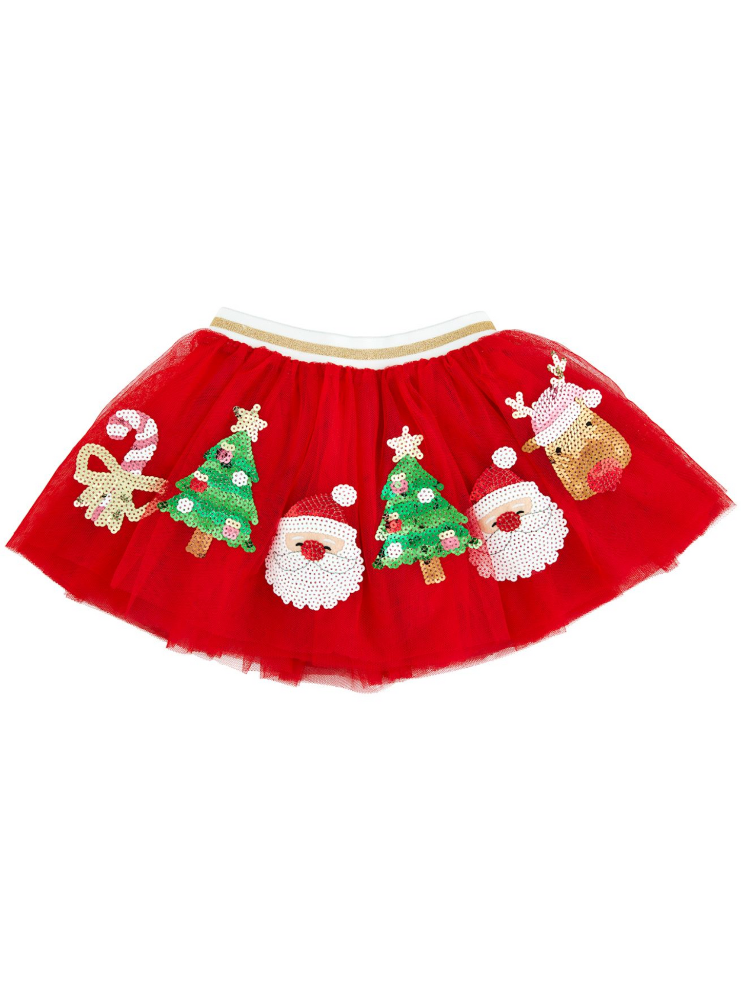 Mud Pie Girls Children Multi Christmas Sequin Tutu