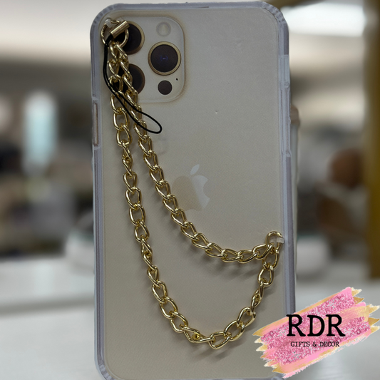 Gold Chain Phone Charm Wristlet