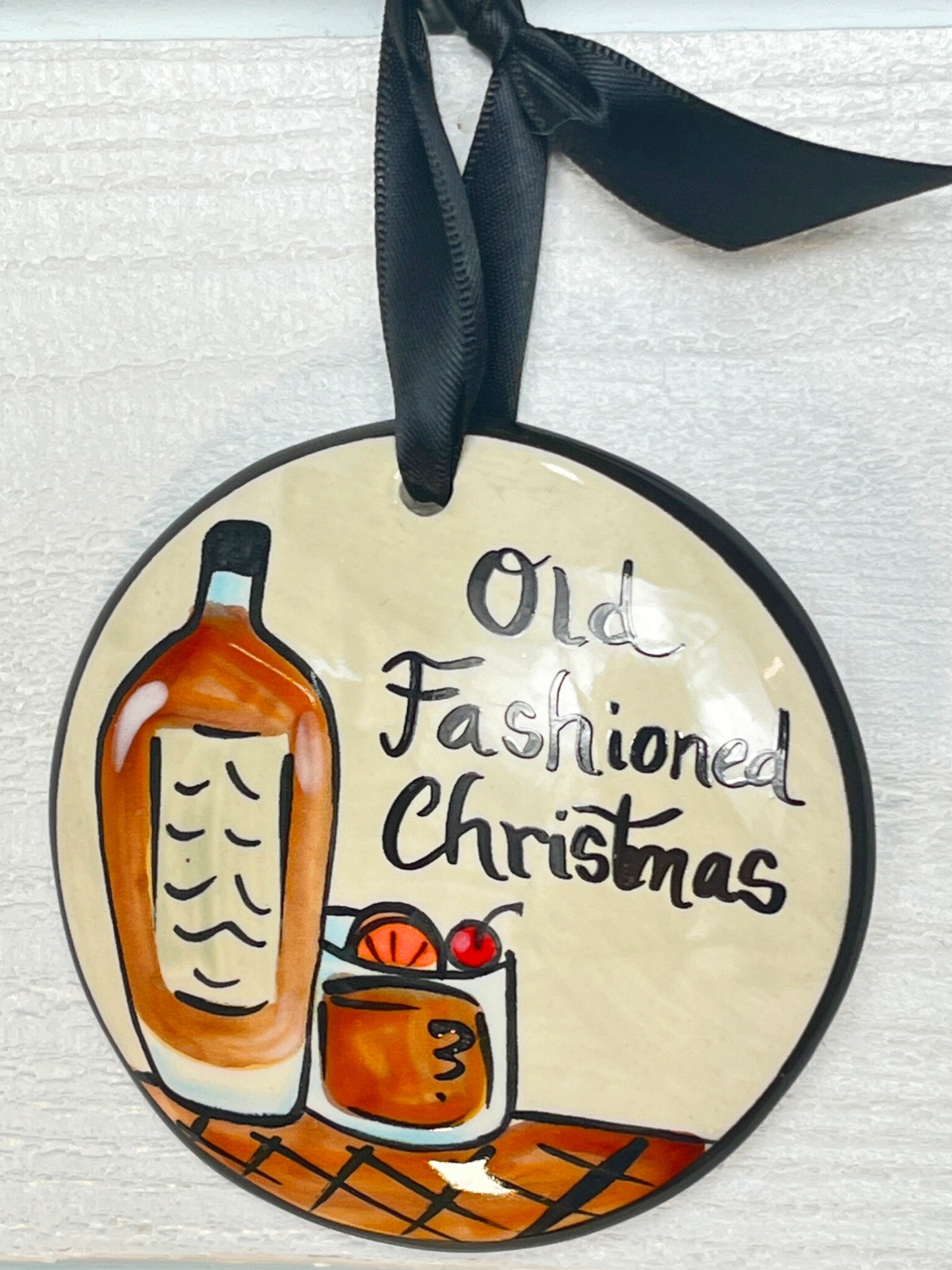 Nola Watkins Fun Round Hand Painted Ornament