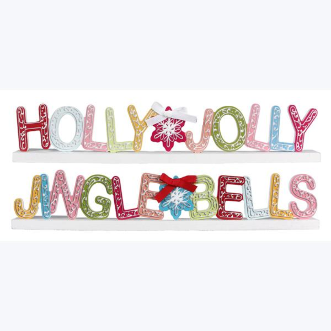 Wood Colorful Christmas Tabletop Sign