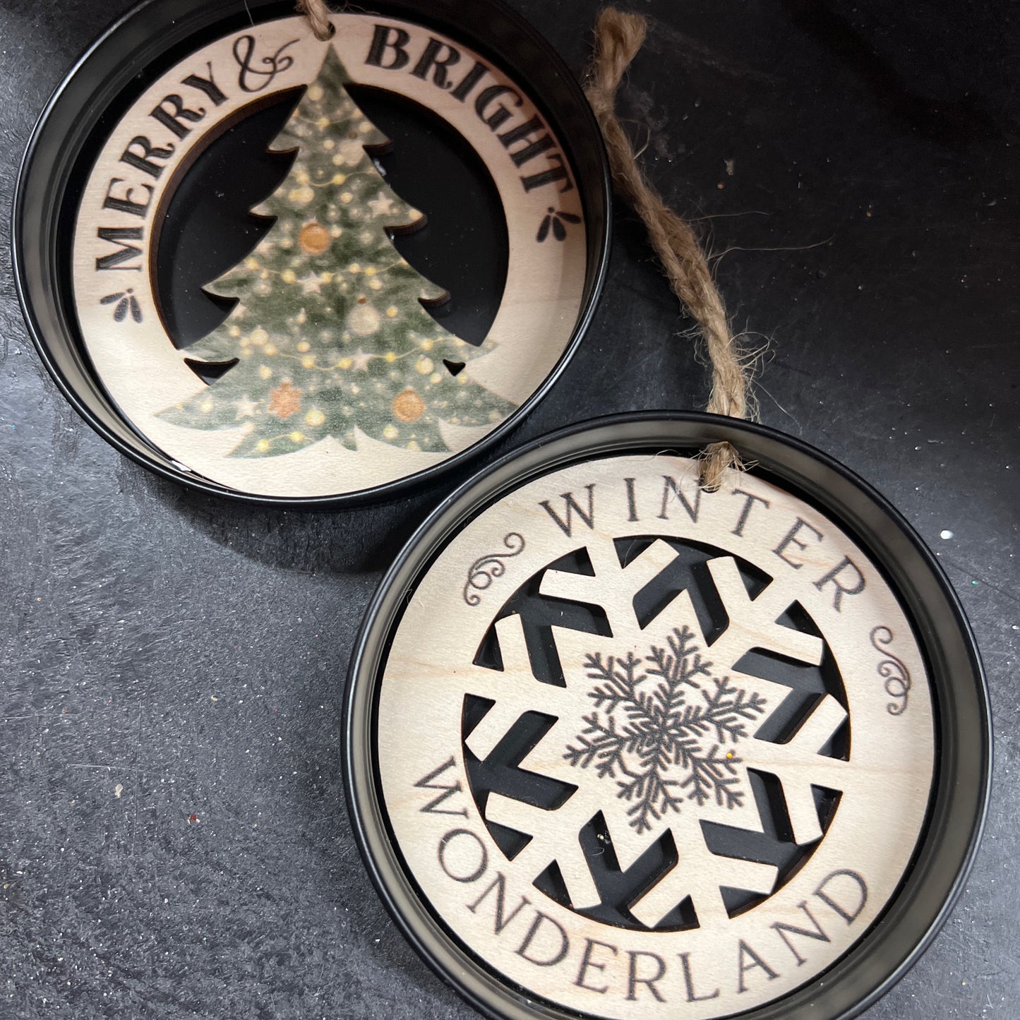 Mason Jar Lid Ornaments