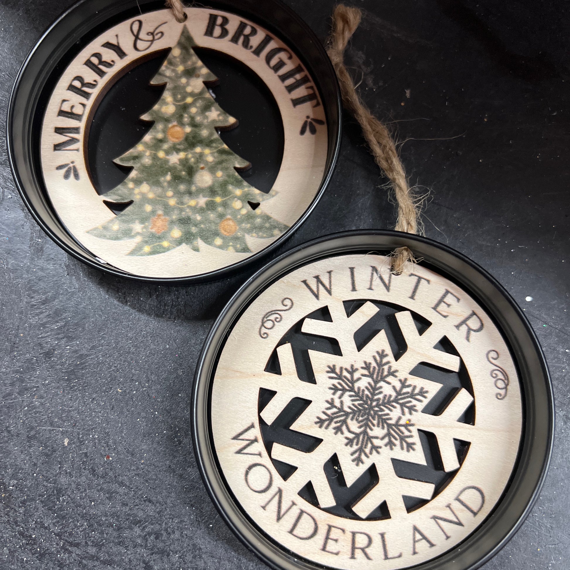 Mason Jar Lid Ornaments