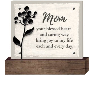 Antique Bronze Flower Plaque Sitter