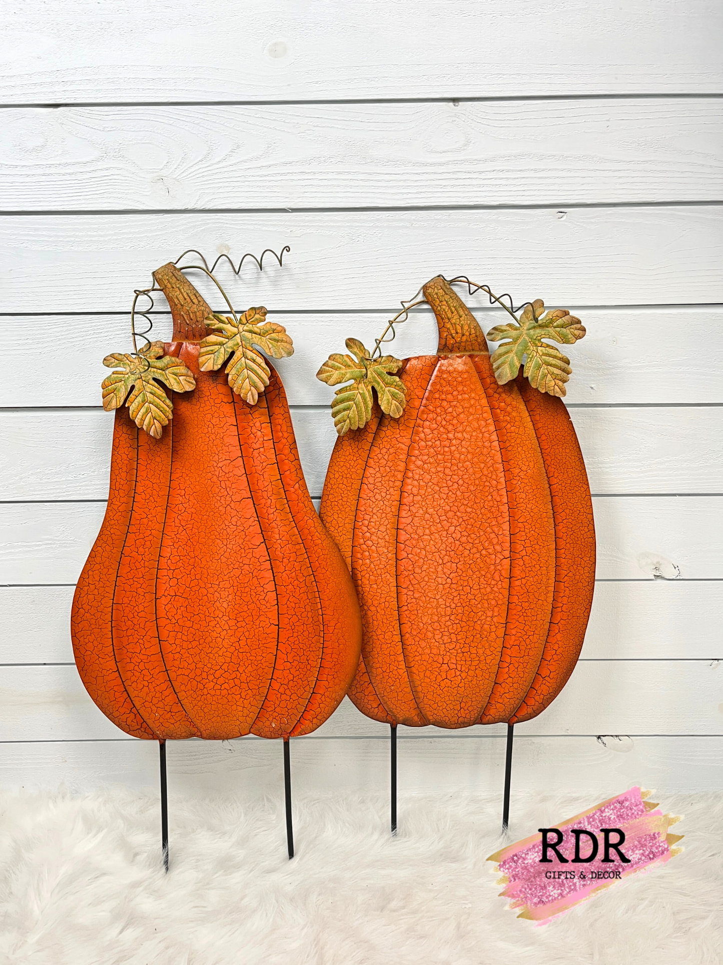 Outdoor Metal Pumpkins With Stakes