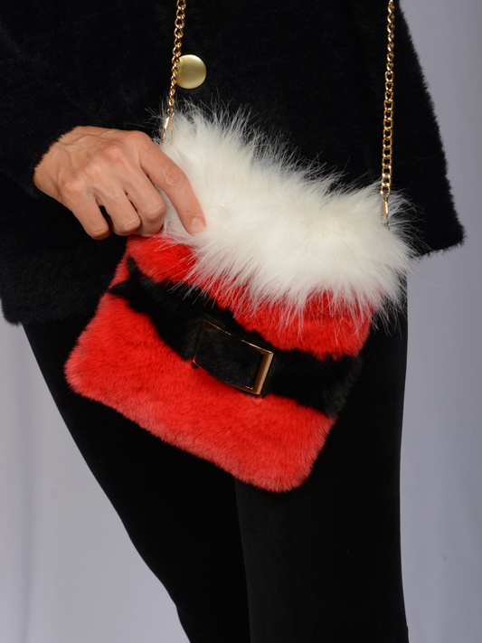 Fuzzy Christmas Crossbody Bag