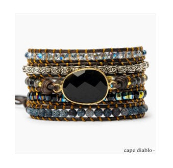 Cape Diablo Onyx Moonlight Protection Wrap Bracelet