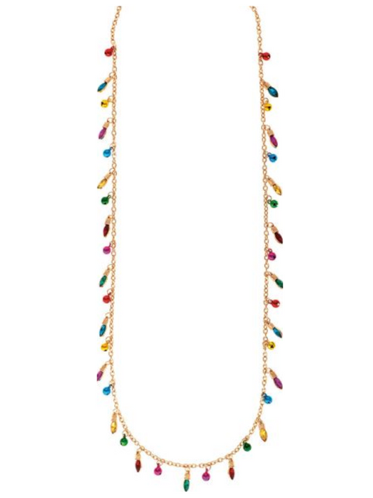 Gold Holiday Lights Chain Necklace