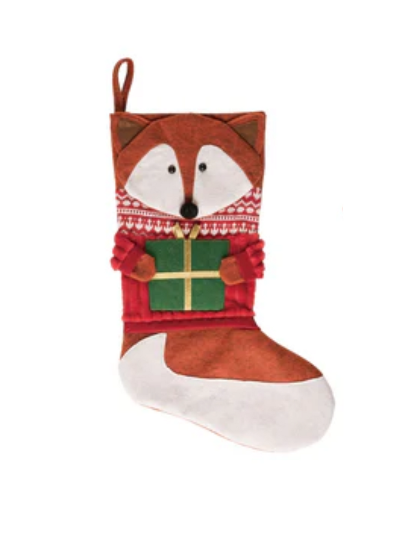 Fabric Woodland Christmas Character Stocking