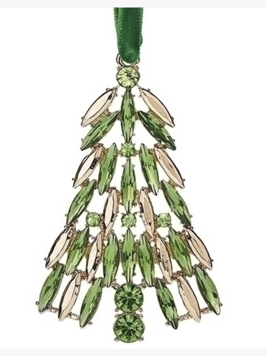 Gathering Tree Ornament With Green Crystals