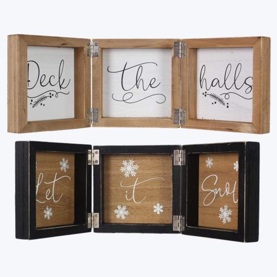 Wood Modern Farmhouse Triple Hinged Sign