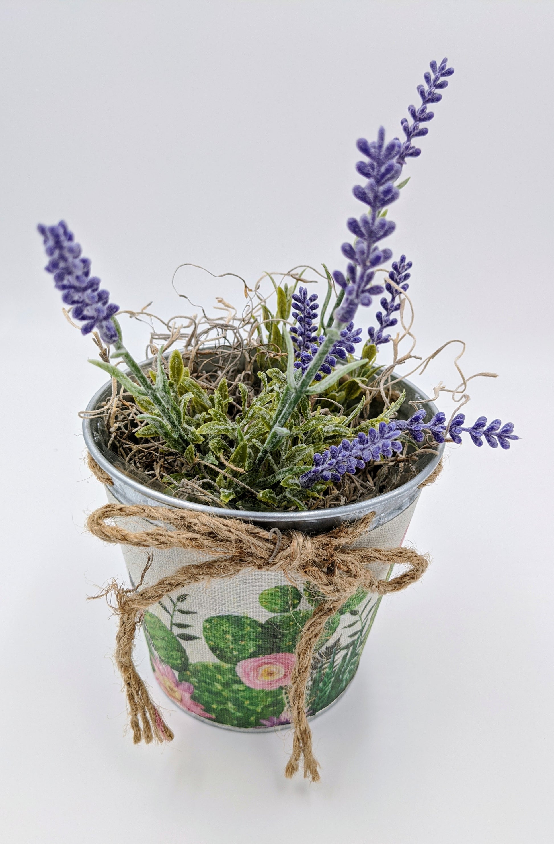 Tin Boho Covered Flower Pot
