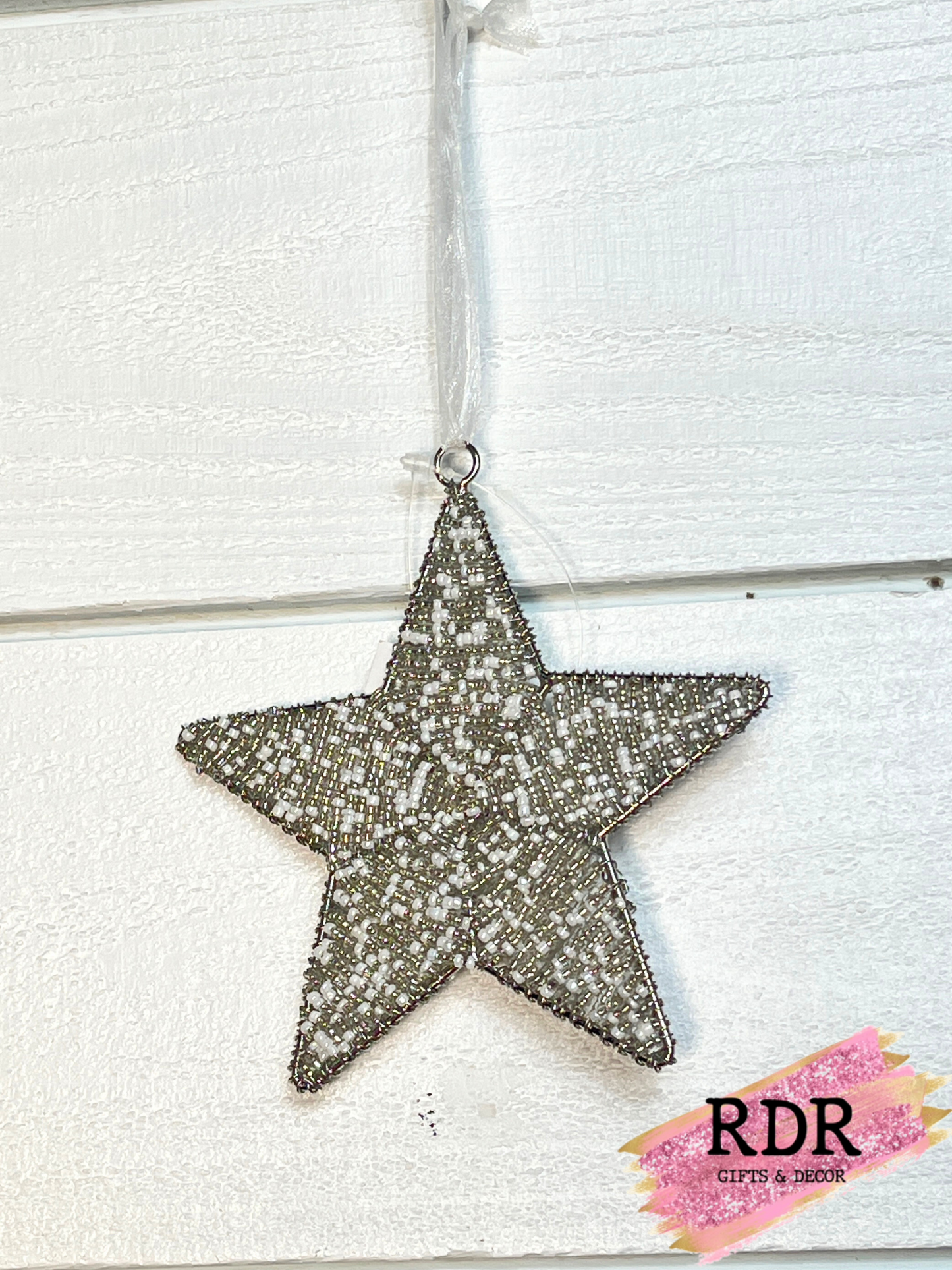 Metal & Glass Bead Star Ornament
