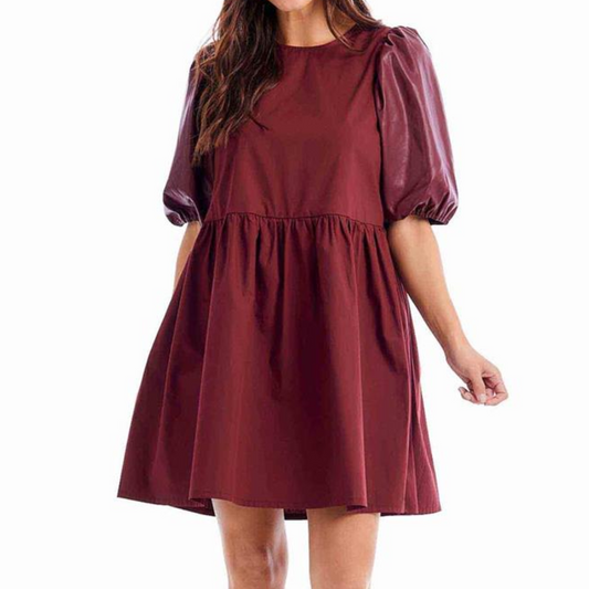 Mud Pie Oxblood Ren Leather Dress