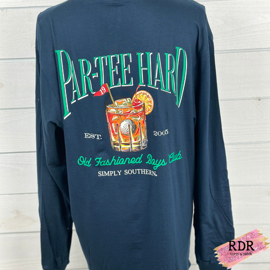 Simply Southern Mens Long Sleeve Shirt- Par-Tee Hard