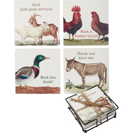 What The Duck? Absorbent Coaster Set