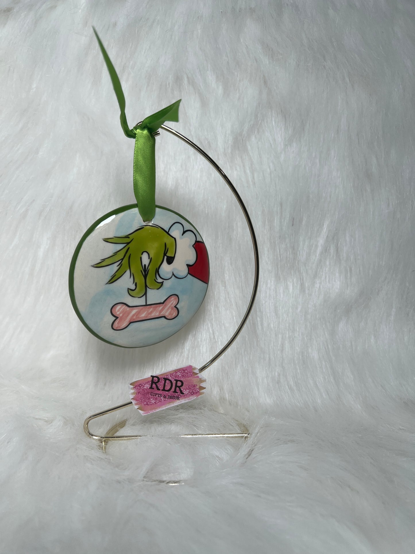 Nola Watkins Grinchmas Round Hand Painted Ornament