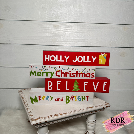 Christmas Medium Wood Block