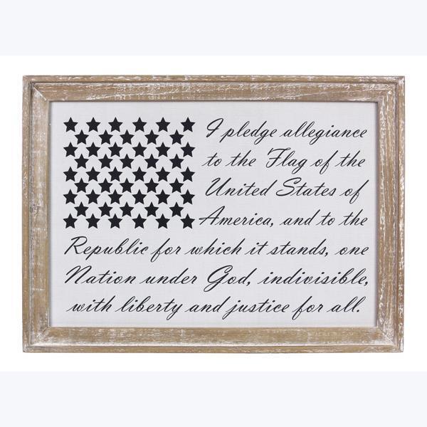 Wood Framed Pledge of Allegiance Wall Sign