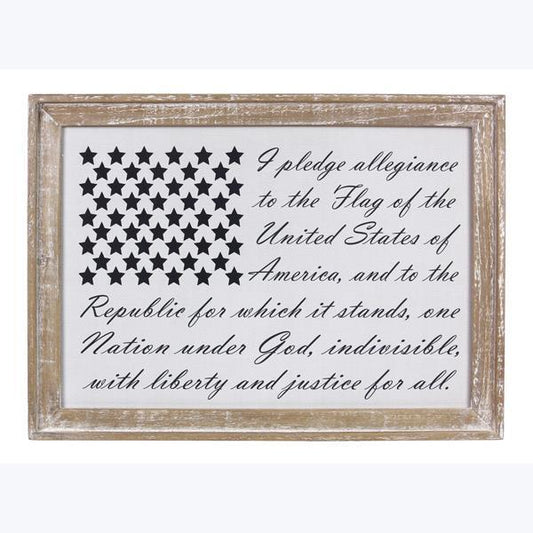 Wood Framed Pledge of Allegiance Wall Sign