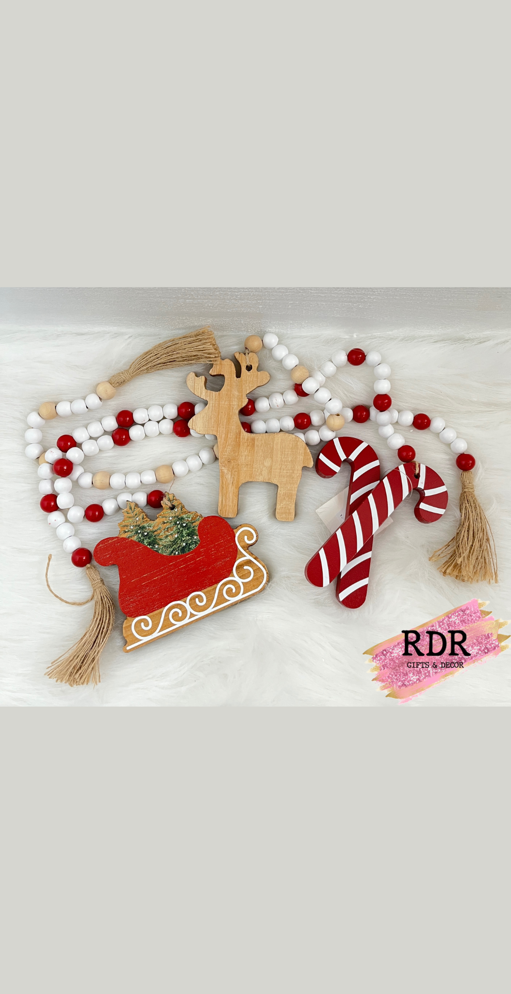 Whimsy Winter Wooden Bead Decor