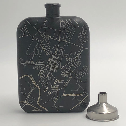 Bardstown, KY Map Pocket Flask