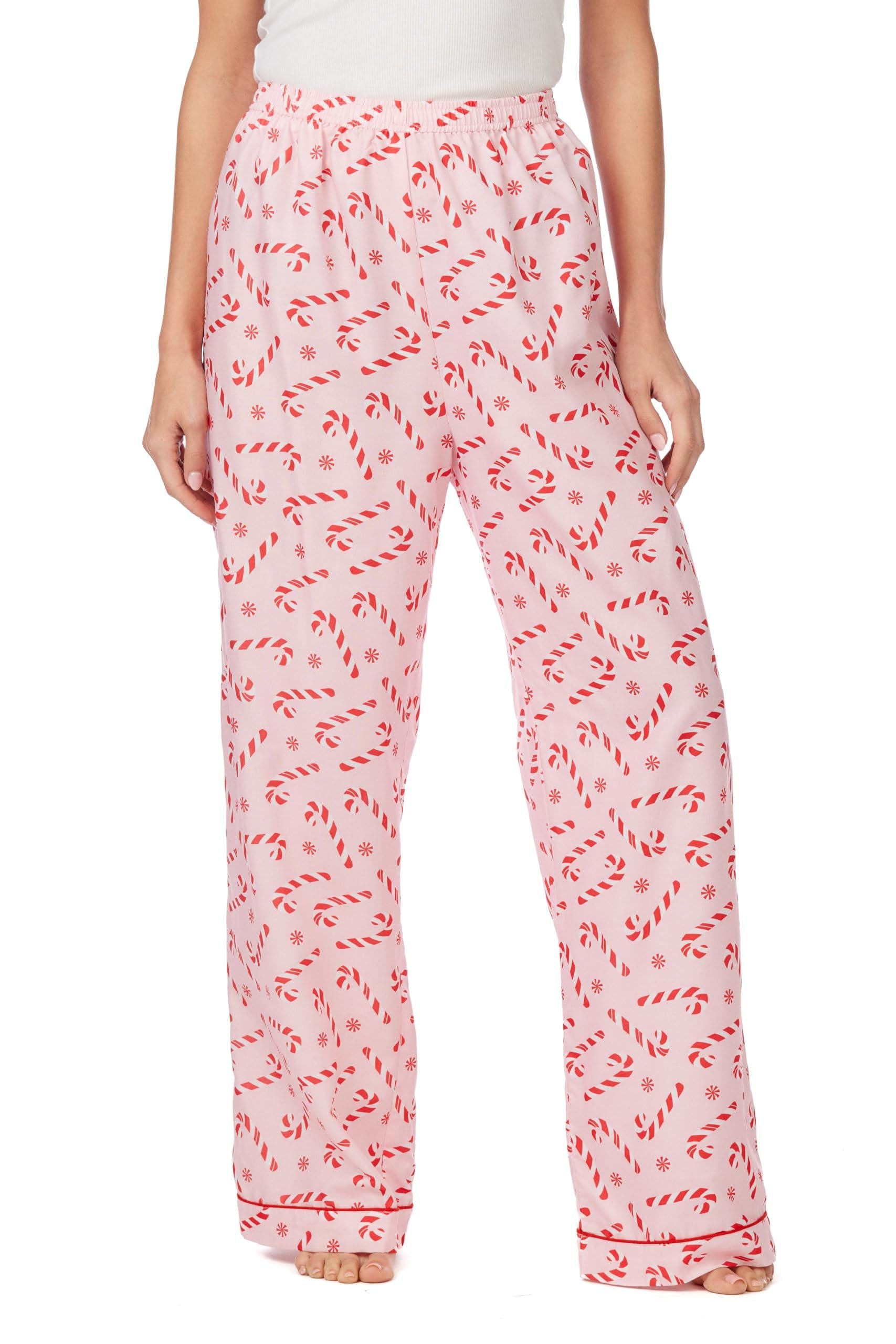 Mud Pie Womens Holiday Pajama Pant- Candy Canes