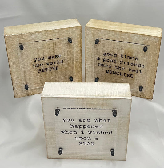 6" Square Acrylic & Wood Box Sign