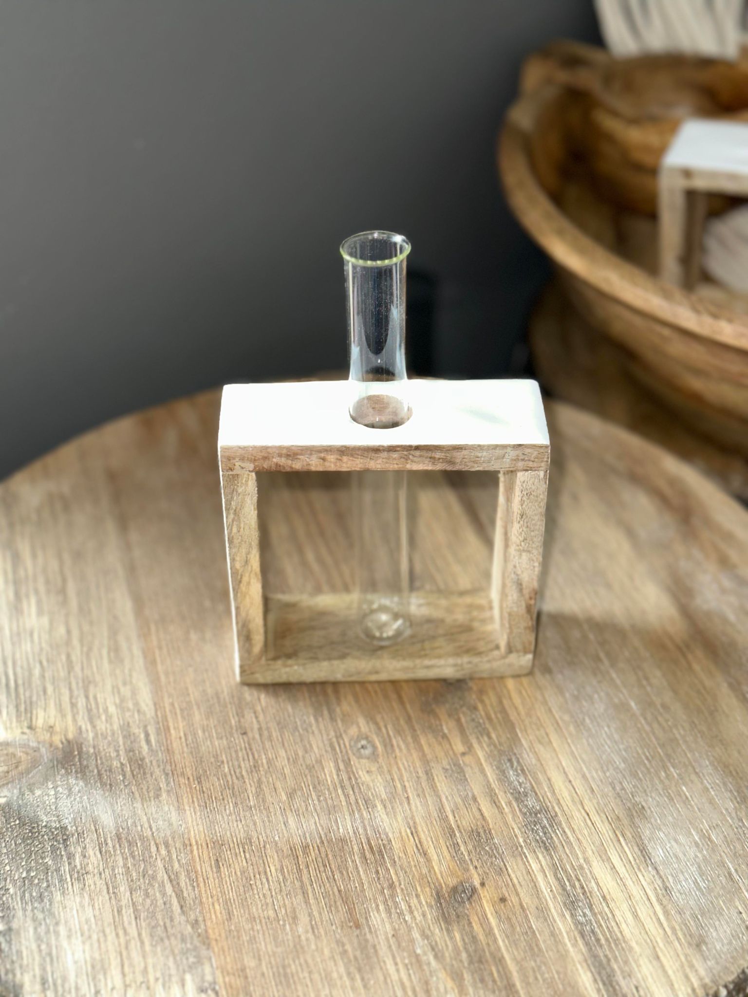 White Enamel Box Test Tube Flower Vase