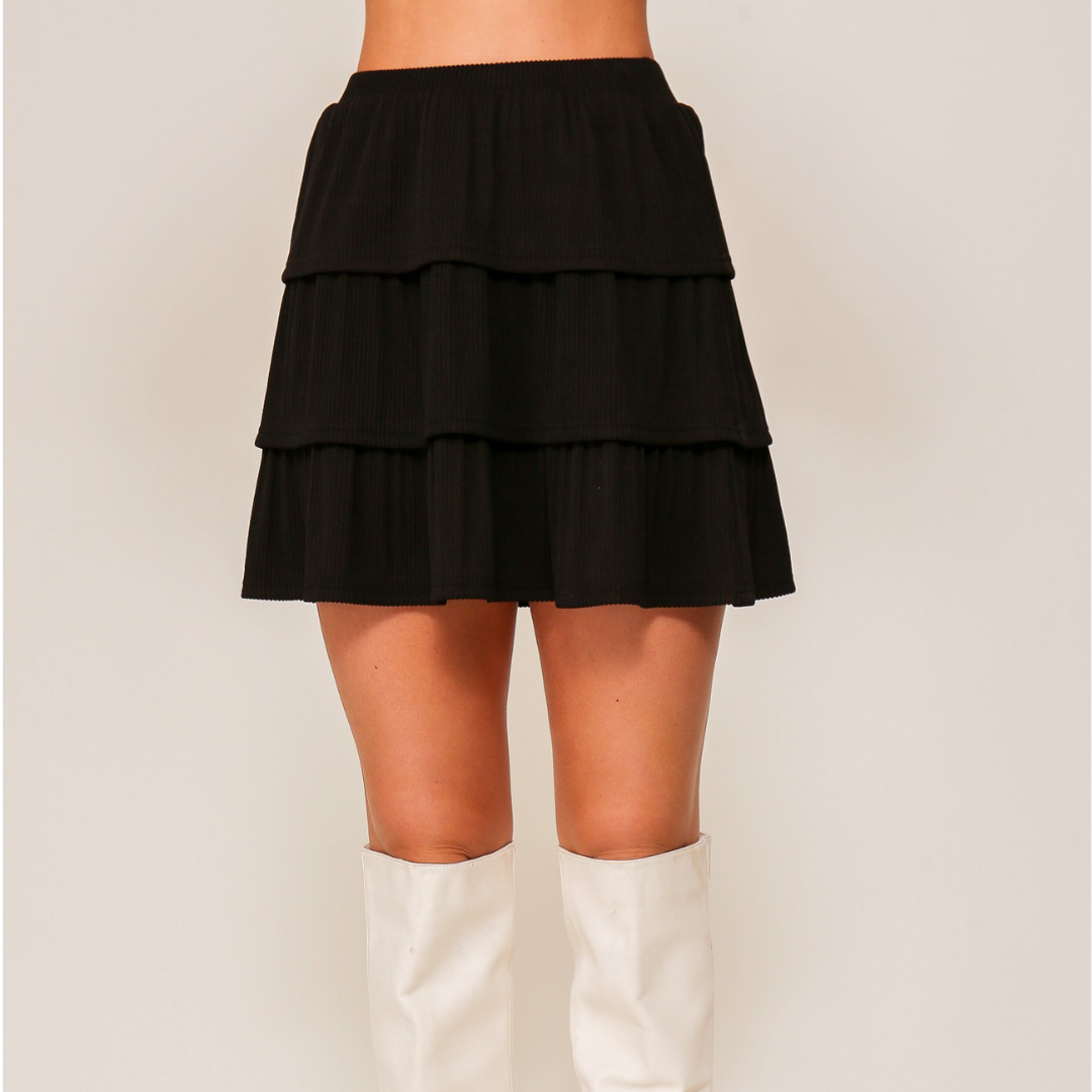 Tiered High Waisted Skirt