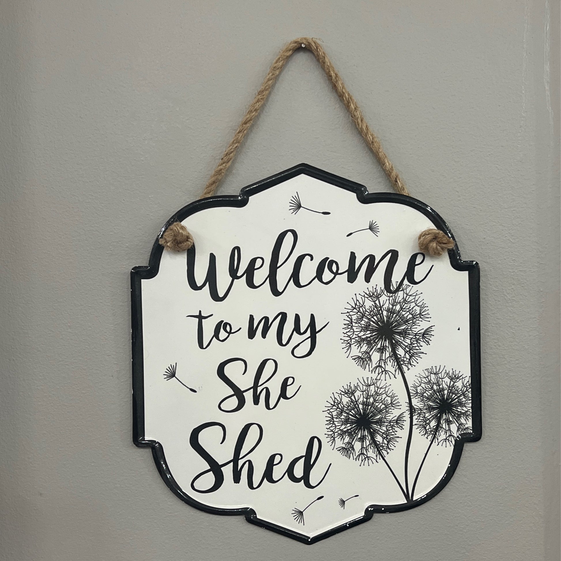 Metal Dandelion She Shed Sign