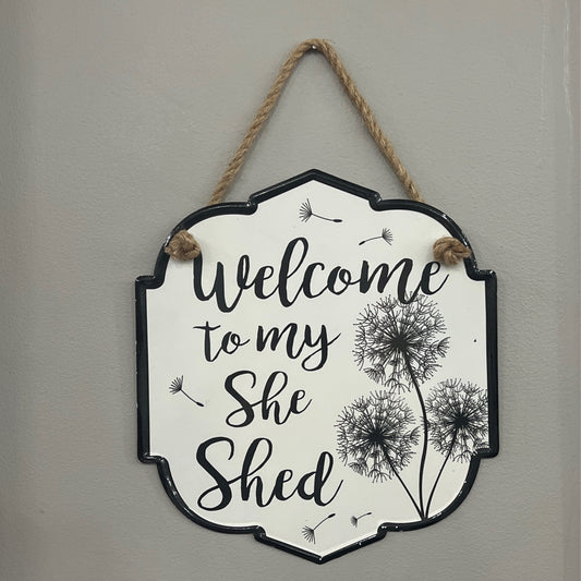 Metal Dandelion She Shed Sign