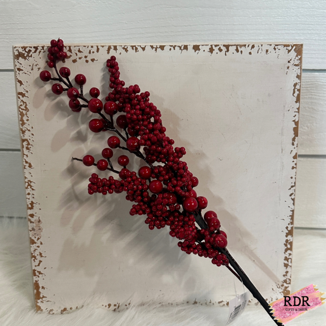 Red Berry Floral Pick