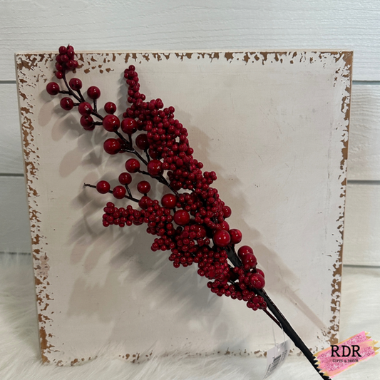 Red Berry Floral Pick