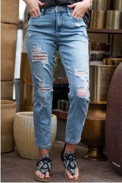 Judy Blue High Waist Destroyed Boyfriend Jeans