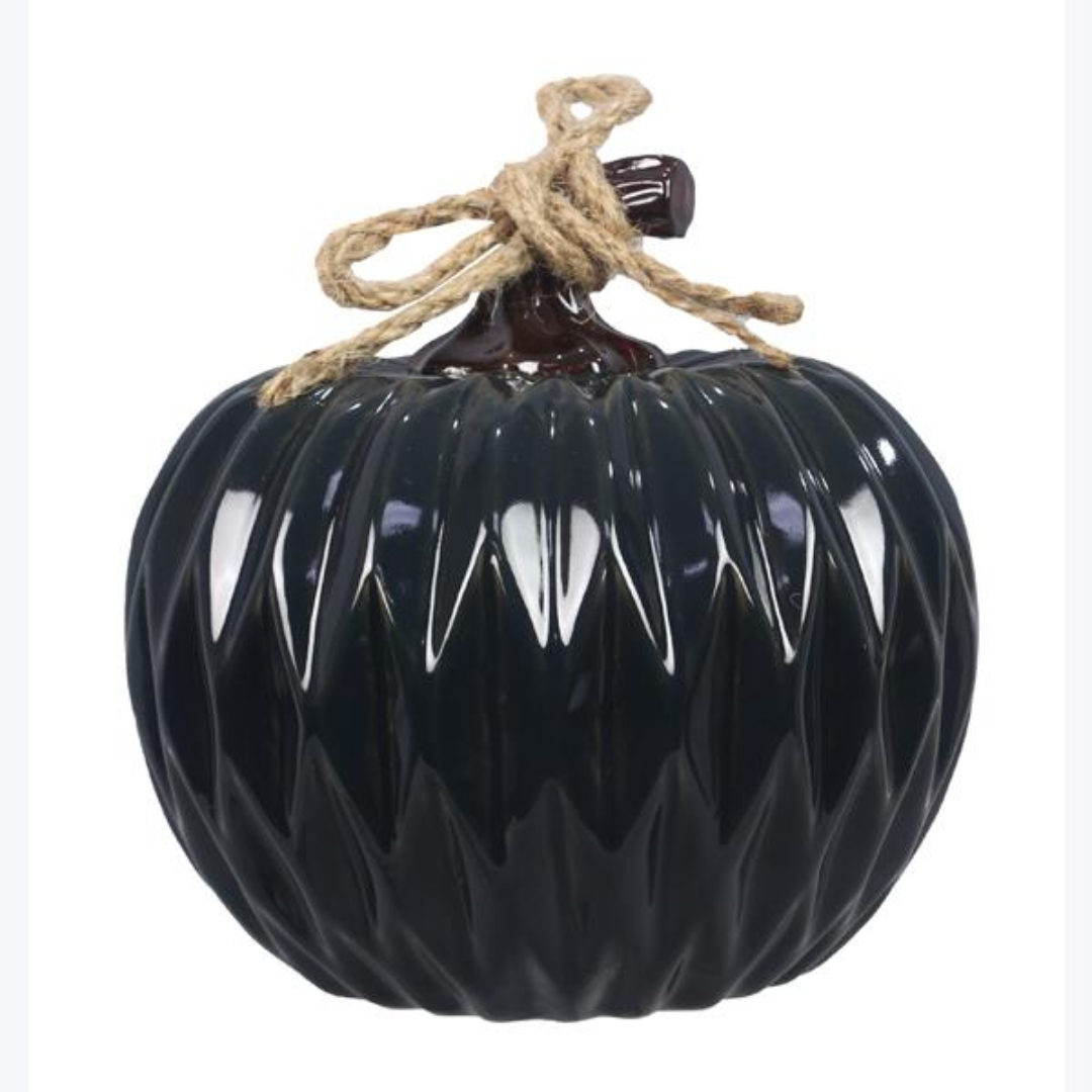 Navy Ceramic Pumpkin