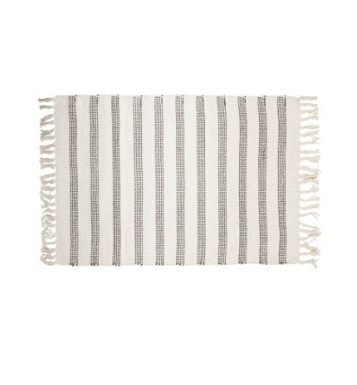 Ivory With Dark Grey Stripes Rug